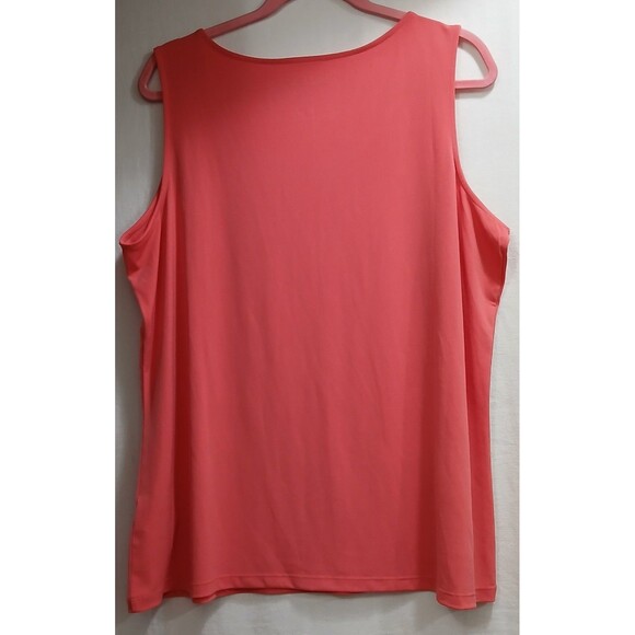 Susan Graver Modern Essentials Womens Size XL Tank Coral Liquid Knit Stretch LNC - Picture 2 of 4